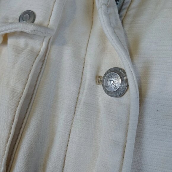 Free People Not Your Brothers Surplus Jacket Womens Large Full Zip Button Ivory - Picture 8 of 9